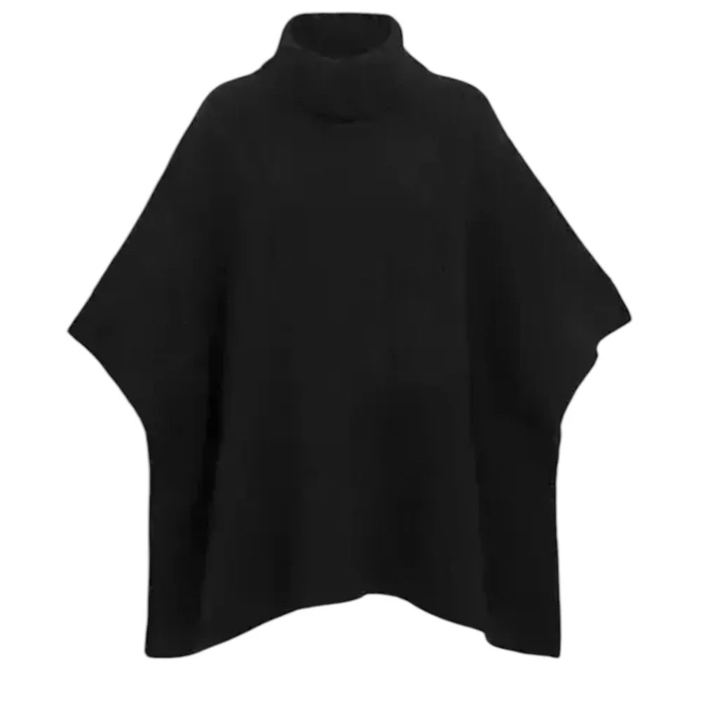 NWT Coach Black Signature Knit Wool Poncho XS Small Quiet Luxury Designer. $498 - Picture 1 of 4